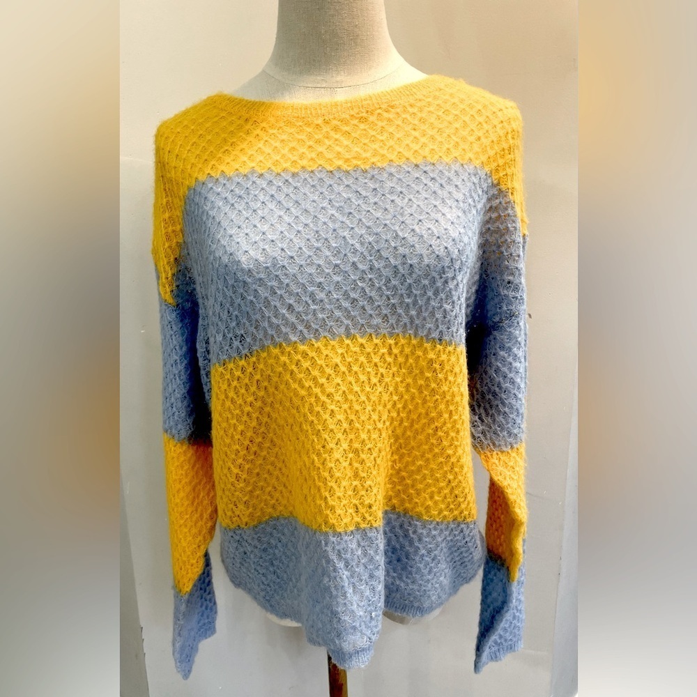 NEW Compania Fantastica x Anthropologie loose fit open knit light womens sweater